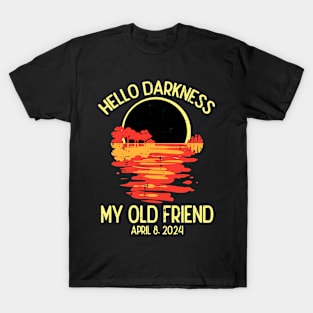 Total Solar Eclipse April 8 2024 Retro Groovy Women Kids Men T-Shirt